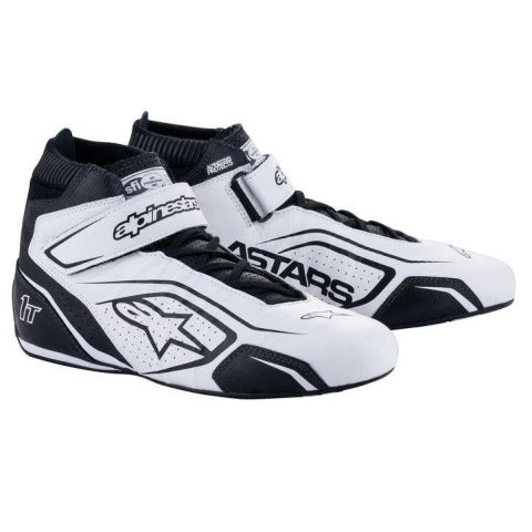 Driving Shoe - Tech 1-T V3 - Mid-Top - SFI 3.3/5 - Leather Outer - Nomex Inner - White / Black - Size 8.5 - Pair thumbnail 2