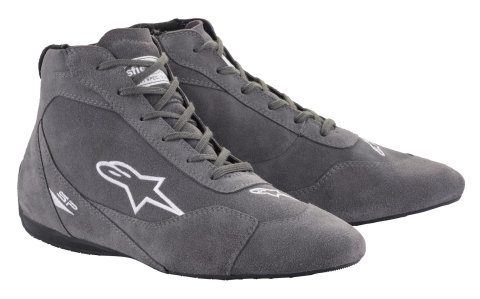 Driving Shoe - SP V2 - Mid-Top - SFI 3.3/5 - Suede Outer - Fire Retardant Fabric Inner - Dark Gray - Size 12 - Pair