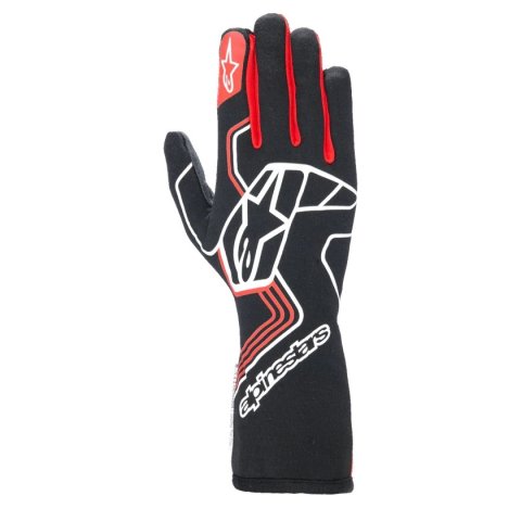 Driving Gloves - Tech-1 Race V4 - SFI 3.3/5 - FIA Approved - 2 Layer - Aramid / Silicone - Elastic Cuff - Black / Red - 2X-Large - Pair
