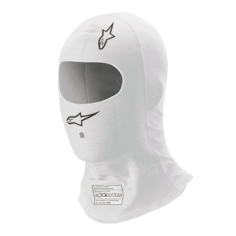 Head Sock - Race V3 Balaclava - Single Eyeport - SFI 3.3 - FIA Approved - Single Layer - Lenzing FR - White - Black - Small / Medium - Each