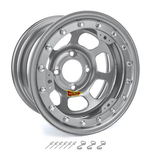 Wheel - 33-Series - 13 x 8 in - 2.000 in Backspace - 4 x 4.50 in Bolt Pattern - Beadlock - Steel - Silver Powder Coat - Each thumbnail 1