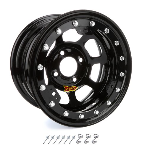 Wheel - 33-Series - 13 x 8 in - 2.000 in Backspace - 4 x 4.25 in Bolt Pattern - Beadlock - Steel - Black Powder Coat - Each thumbnail 1