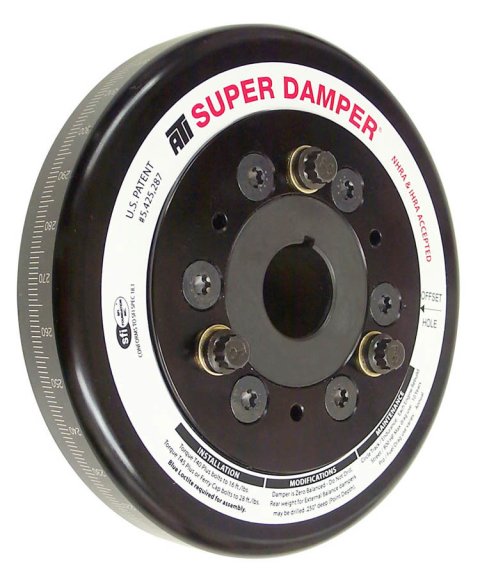 Harmonic Balancer - Super Damper - 7.074 in OD - SFI 18.1 - Aluminum / Steel - Black - Internal Balance - Mopar B / RB-Series / 426 Hemi - Each