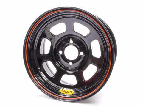 Wheel - 8 Spoke D-Hole Lightweight - 14 x 7 in - 2.000 in Backspace - 4 x 100 mm Bolt Pattern - Steel - Black Powder Coat - Each thumbnail 2