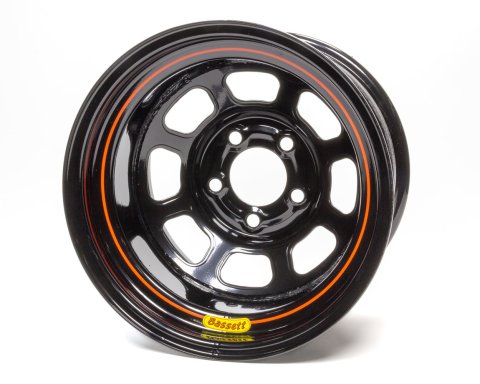 Wheel - 8 Spoke D-Hole Lightweight - 15 x 10 in - 3.000 in Backspace - 5 x 5.00 in Bolt Pattern - Steel - Black Powder Coat - Each