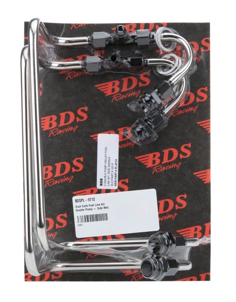 Carburetor Fuel Line - 6 AN Male Inlet - Dual 6 AN Female Outlets - Stainless - Polished - Dual Holley Carbs - Supercharger - Pair