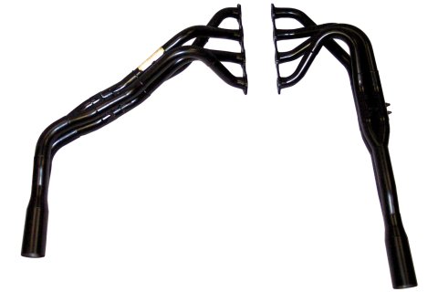 Headers - Dirt Late Model - Tri-Y - 1.625 to 1.75 in Primary - 4 in Collector - Gaskets Included - Steel - Black Paint - 23 Degree Head - Small Block Chevy - Kit