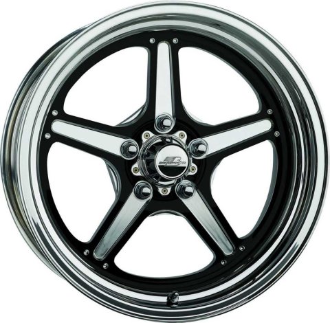 Wheel - Street Lite - 15 x 10 in - 4.500 in Backspace - 5 x 4.75 in Bolt Pattern - Aluminum - Black Anodized / Polished - Each
