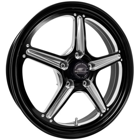 Wheel - Street Lite - 17 x 4.5 in - 2.000 in Backspace - 5 x 4.75 in Bolt Pattern - Aluminum - Black Anodized / Machined Center - Black Anodized Lip - Each thumbnail 1