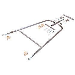 Wishbone Rear End Locator - Un-Welded - 1 x 0.065 in Tubing - Brackets / Hardware and Rod Ends Included - Chromoly - Natural - Kit