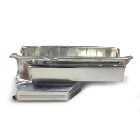Engine Oil Pan - Competition - Rear Sump - 8 qt - 7 in Deep - Kick Out - Steel - Zinc Plated - 1-Piece Seal - Small Block Chevy - Each thumbnail 1