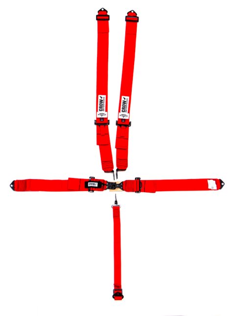 Harness - 5 Point - Latch and Link - SFI 16.1 - 50 in Length - Pull Down Adjust - Bolt-In / Wrap Around - Individual Harness - Black Hardware - Red - Kit thumbnail 2