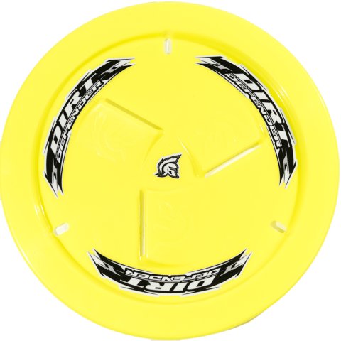 Mud Cover - Bolt-On - Hardware Included - Vented - Cover Only - Plastic - Fluorescent Yellow - 15 in Wheels - Each thumbnail 1