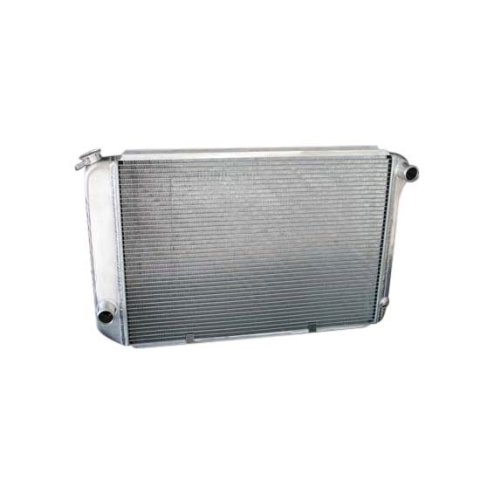 Radiator - Direct Fit - 26 in W x 18.5 in H x 3.25 in D - Single Pass - Driver Side Inlet - Passenger Side Outlet - Automatic Transmission - Aluminum - Natural - GM F-Body 1967-69 - Each