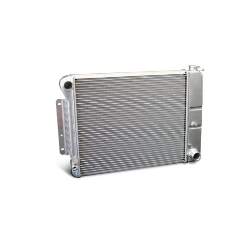 Radiator - Direct Fit - 26 in W x 18.5 in H x 3.25 in D - Single Pass - Driver Side Inlet - Passenger Side Outlet - Manual Transmission - Aluminum - Natural - GM F-Body 1967-69 - Each