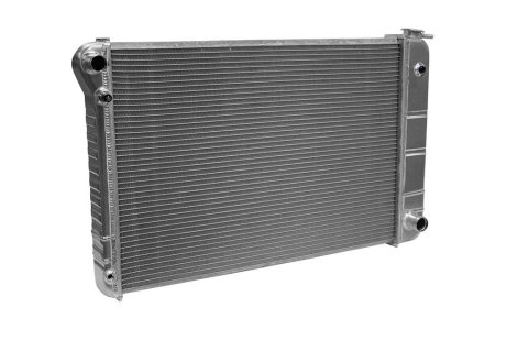 Radiator - Direct Fit - 32 in W x 21.5 in H x 3.25 in D - Single Pass - Driver Side Inlet - Passenger Side Outlet - Automatic Transmission - Aluminum - Natural - GM Fullsize Truck 1973-86 - Each