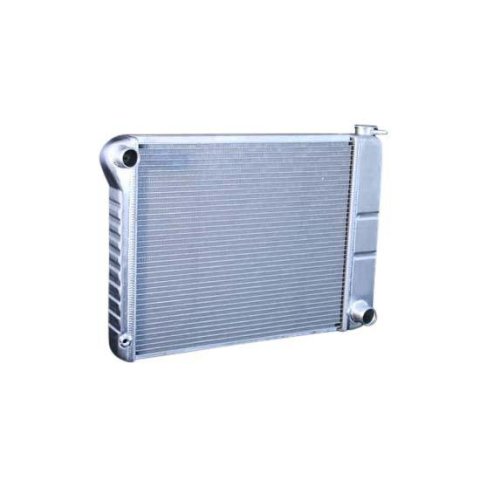 Radiator - Direct Fit - 28 in W x 18.5 in H x 3.25 in D - Single Pass - Driver Side Inlet - Passenger Side Outlet - Automatic Transmission - Aluminum - Natural - GM X-Body 1973-74 - Each