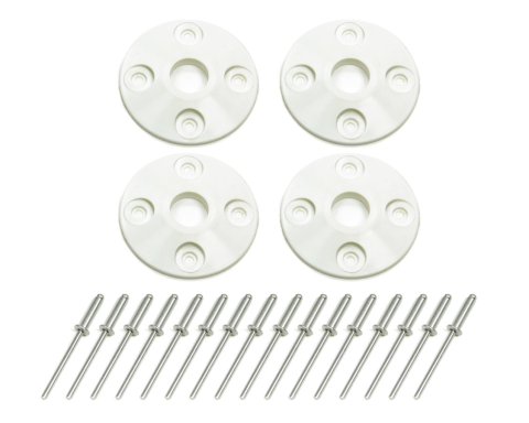 Scuff Plate - 1.5 in OD - 0.5 in ID - Plastic - White - Set of 4