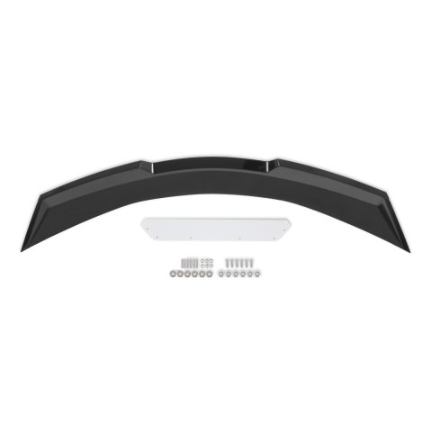 Spoiler Wicker Bill - Rear - Bolt-On - Hardware Included - Adjustable Polycarbonate Flap Included - Plastic - Carbon Metallic - Chevy Corvette 2020-23 - Each