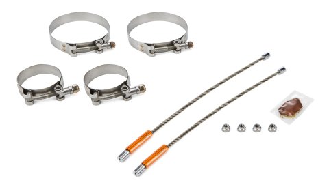 Collector Tethers - Lite - 10 in Cable - 2.375 in Primary Clamps - 4 in Collector Clamps - Lock Nuts Included - Orange Sleeve - Kit thumbnail 1