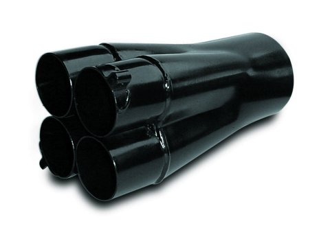 Collector - Slip-On - 4 x 2.25 in Primary Tubes - 4 in Outlet - 12 in Long - Steel - Black Paint - Each