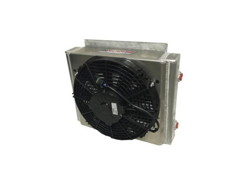 Fluid Cooler and Fan - Enduro - 16 x 13.563 x 6.375 in - Plate Type - 1/2 in NPT Female Inlet / Outlet - 1/2 in NPT Female Auxiliary Port - Aluminum - Natural - Universal - Each