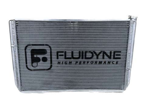 Radiator - 28.875 in W x 18 in H x 2 in D - Triple Pass - Driver Side Inlet - Passenger Side Outlet - Aluminum - Natural - Ford - Super Late Model - Kit