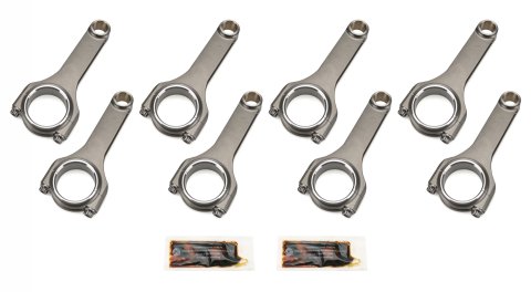 Connecting Rod - H Beam - 6.000 in Long - Bushed - 7/16 in Cap Screws - ARP2000 Bolt - Small Block Chevy - Set of 8 thumbnail 1