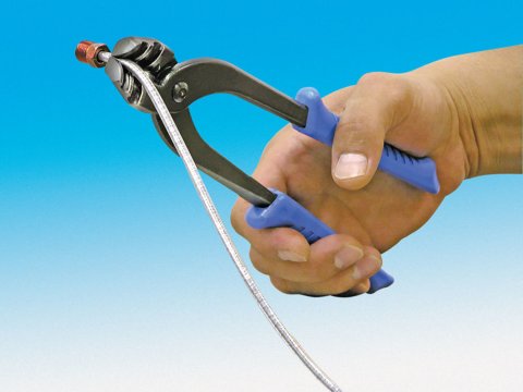Brake Line Pliers - 3/16 in and 1/4 in Lines - Blue Cushioned Grip - Each