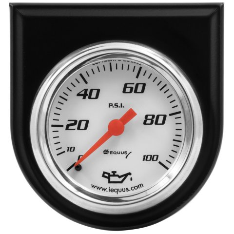 Oil Pressure Gauge - 5000 Series - 0-100 psi - Mechanical - Analog - Full Sweep - 2 in Diameter - Panel Mount - White Face - Each thumbnail 1