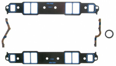 Intake Manifold Gasket - Printoseal - 0.065 in Thick - 1.31 x 2.1 in Rectangular Port - Steel Core Laminate - Small Block Chevy - Kit
