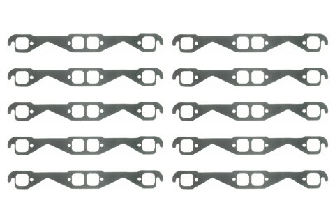 Exhaust Header / Manifold Gasket - 1.550 in Square Port - Steel Core Laminate - Small Block Chevy - Set of 10