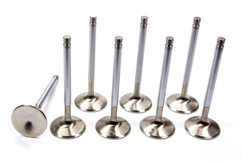 Exhaust Valve - Competition Plus Hollow Stem - 1.880 in Head - 3/8 in Valve Stem - 5.400 in Long - Stainless - Various Applications - Set of 8