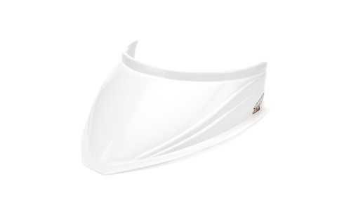 Hood Scoop - MD3 - 5 in Height - 18 in Wide - Curved Bottom - Plastic - White - Dirt Late Modified - Each