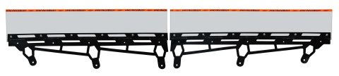 Spoiler - 64.5 x 6.5 - 90 Degrees - 2-Piece - Polycarbonate Spoiler - Black Aluminum Brackets - ABC NextGen - Kit