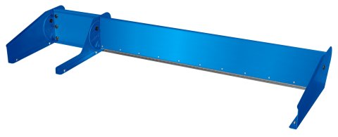 Spoiler - MD3 - 56 x 8 in - 32 x 8.25 Breakaway - 2-Piece - Aluminum / Plastic - Chevron Blue Powder / Natural - Dirt Late Model - Kit