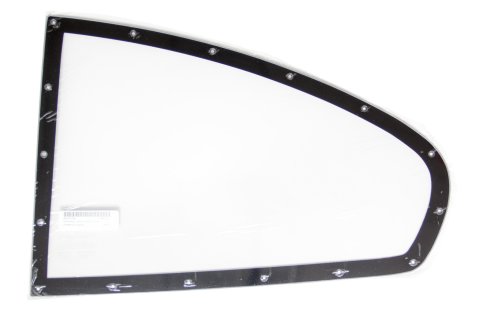 Window - Quarter - Driver Side - 0.093 in Thick - Molded - Pre-Cut / Drilled - Blackout Border - Mar Resistant - Polycarbonate - Clear - ABC - Each