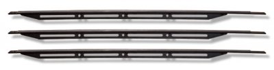 Window Brace Kit - Windshield - ABC / Straight Up - Predrilled - Foam Padded - Slotted Support Flange - Black Powder Coat - Kit