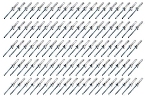 Rivet - Avex Style - 3/8 in Head - 3/16 in Steel Mandrel - 1/2 in Grip Range - Aluminum - Natural - Set of 100