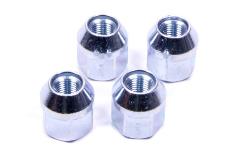 Lug Nut - Acorn Bulge - 14 mm x 2.00 Right Hand Thread - 13/16 in Hex Head - 60 Degree Seat - Closed End - Steel - Chrome - Set of 4