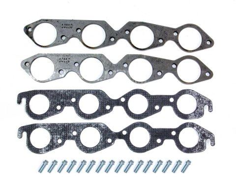 Header Flange - 0.375 in Thick - 2.375 in Round Port - Steel - Natural - Big Block Chevy - Pair thumbnail 1
