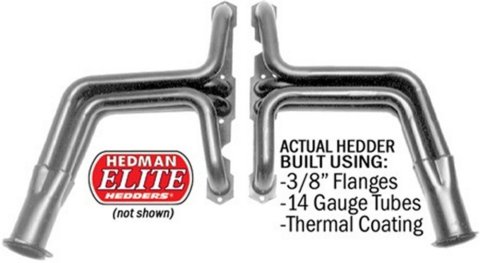 Headers - Elite Ultra-Duty - 1.5 in Primary - 3 in Collector - Gaskets / Hardware Included - Steel - Black Paint - Small Block Chevy - GM Fullsize SUV / Truck 1955-66 - Pair thumbnail 1