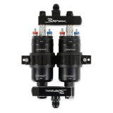 Fuel Pump - Sniper - Electric - Dual Pump - In-Line - 3.5 gpm - 10 AN O-Ring Male Inlet - 8 AN O-Ring Male Outlet - Bracket Included - Aluminum - Black Anodized - Gas / E85 - Each thumbnail 2