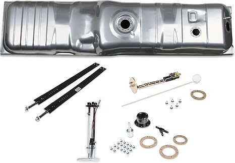 Fuel Tank - Sniper EFI - 20 gal - 255 lph Pump - 1/4 in NPT Outlet - 1/4 in NPT Return - Sending Unit - Steel - Silver Powder Coat - GM Fullsize Truck 1982-91 - Each