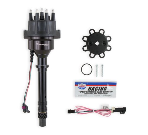 Distributor - Sniper EFI HyperSpark - Hall Effect - Computer-Controlled Advance - HEI Style Terminal - Black - Chevy V8 - Each