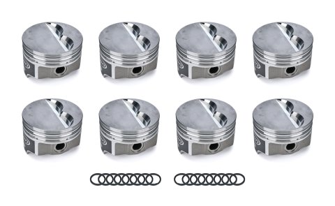 Piston - Premium Forged - Forged - 4.030 in Bore - 1/16 x 1/16 x 3/16 in Ring Grooves - Minus 4.90 cc - Small Block Chevy - Set of 8 thumbnail 1