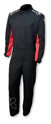 Driving Suit - Axis 2.4 - 1-Piece - SFI 3.2A/5 - Double Layer - Aramid - Black / Red - Large - Each thumbnail 1