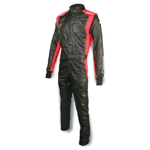 Driving Suit - Racer2020 - 1-Piece - SFI 3.2A/5 - Double Layer - Nomex - Black / Red - Small - Each thumbnail 1