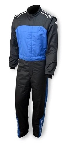 Driving Suit - Racer 2.4 - 1-Piece - SFI 3.3A/5 - Double Layer - Nomex - Black / Blue - Large - Each thumbnail 1