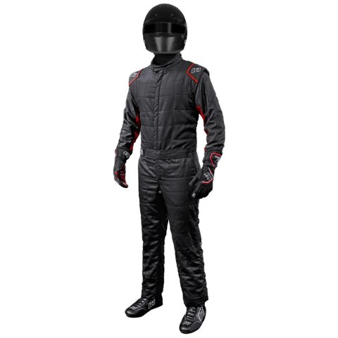Driving Suit - Outlaw - 1-Piece - SFI 3.2A/5 - Double Layer - Nomex - Black / Red - Large / X-Large - Each